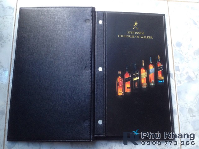 Sản xuất menu, bìa menu đóng còng, bìa menu bắt vít