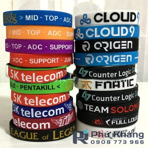 Làm vòng tay cao su quà tặng, móc khóa cao su, lót ly cao su giá rẻ