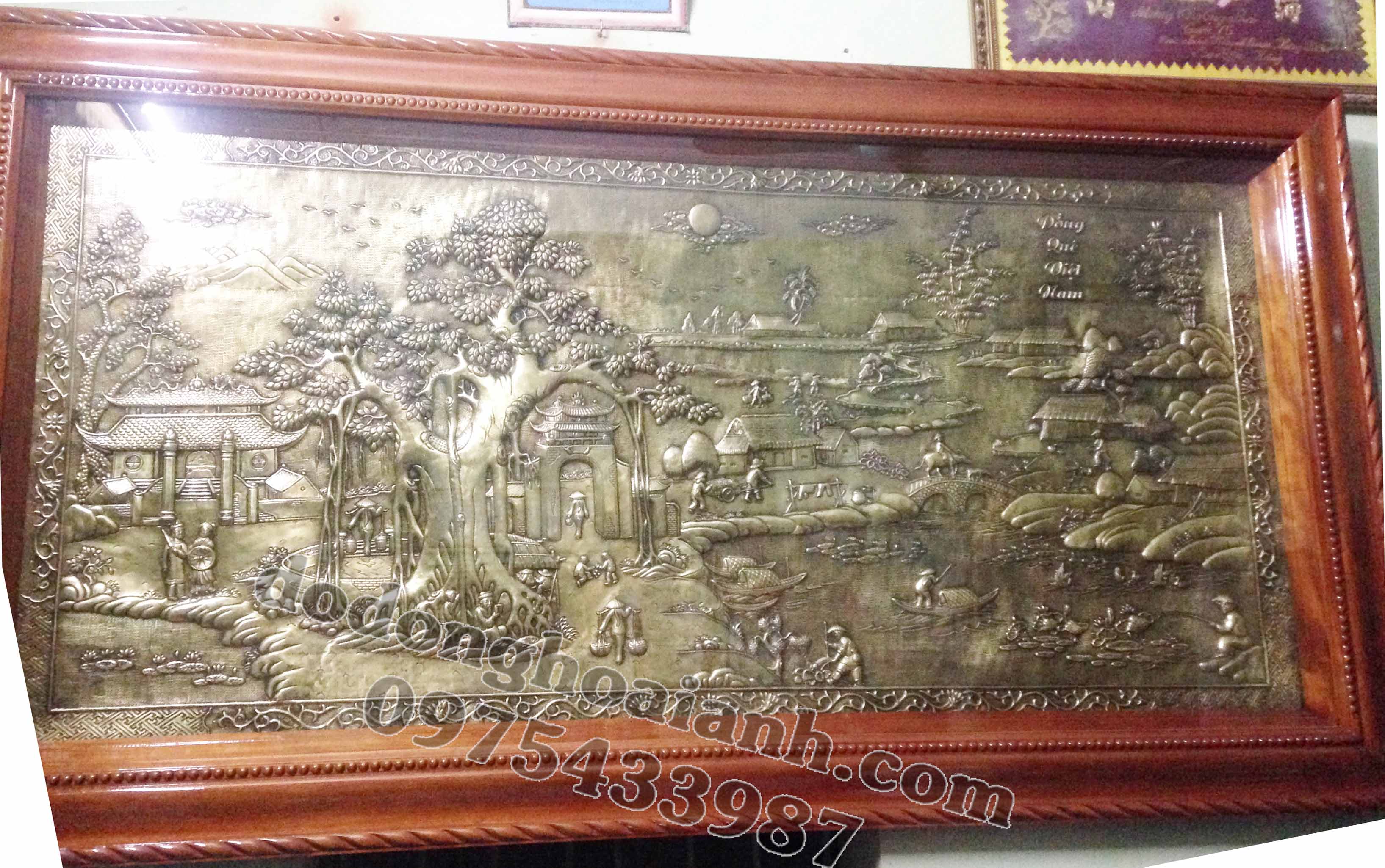 Tranh đồng đồng quê Việt Nam - đồ đồng Hoài Ánh