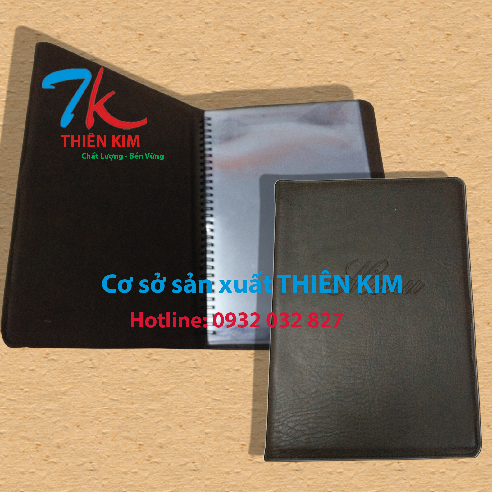 Nhà sản xuất bìa đựng bằng khen, bìa kẹp tính tiền,Bán sổ menu da, sản xuất menu da, in sổ menu da,