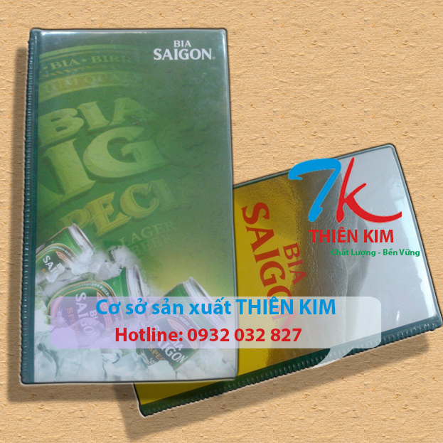 Địa chỉ làm cuốn menu, xưởng sản xuất bìa menu, nơi làm bìa kẹp tính tiền, sản xuất bìa đựng bằng khe giá rẻ,