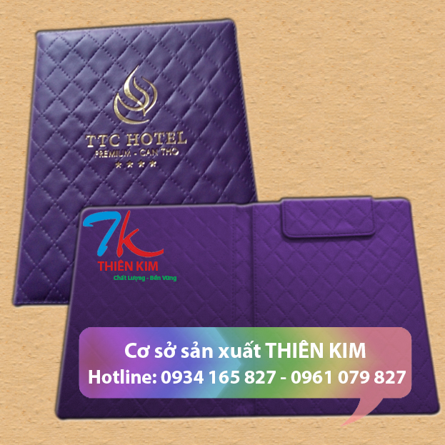 Cơ sở chuyên làm bìa da, cung cấp cuốn menu, làm bìa kẹp tiền, bìa trình ký, làm bìa đựng hồ sơ, bìa folder da,