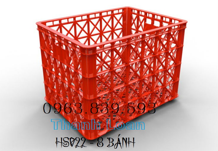 Rổ nhựa 8 bánh xe - rổ nhựa công nghiệp chất lượng