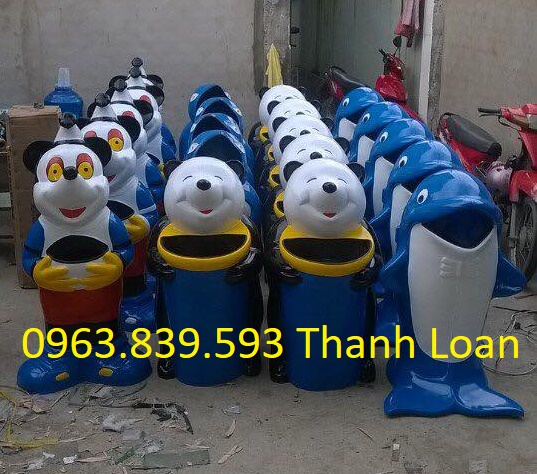 Sản xuất thùng rác hình thú - thùng rác composite giá rẻ
