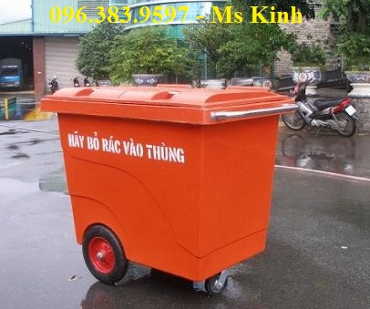 thùng rác đẹp dùng trong văn phòng, thùng rác 240 lít có nhiều màu, xe đẩy rác 660l