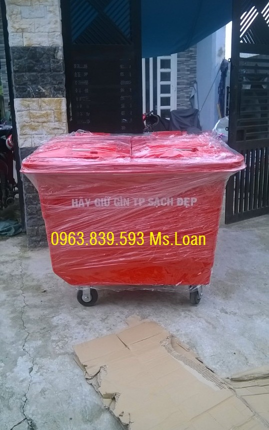 Thùng rác Composite 660L sản xuất theo yêu cầu - thùng rác - xe thu gom rác