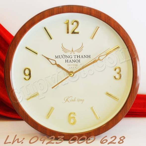 Đồng hồ treo tường in logo quà tặng,đồng hồ tri ân khách hàng