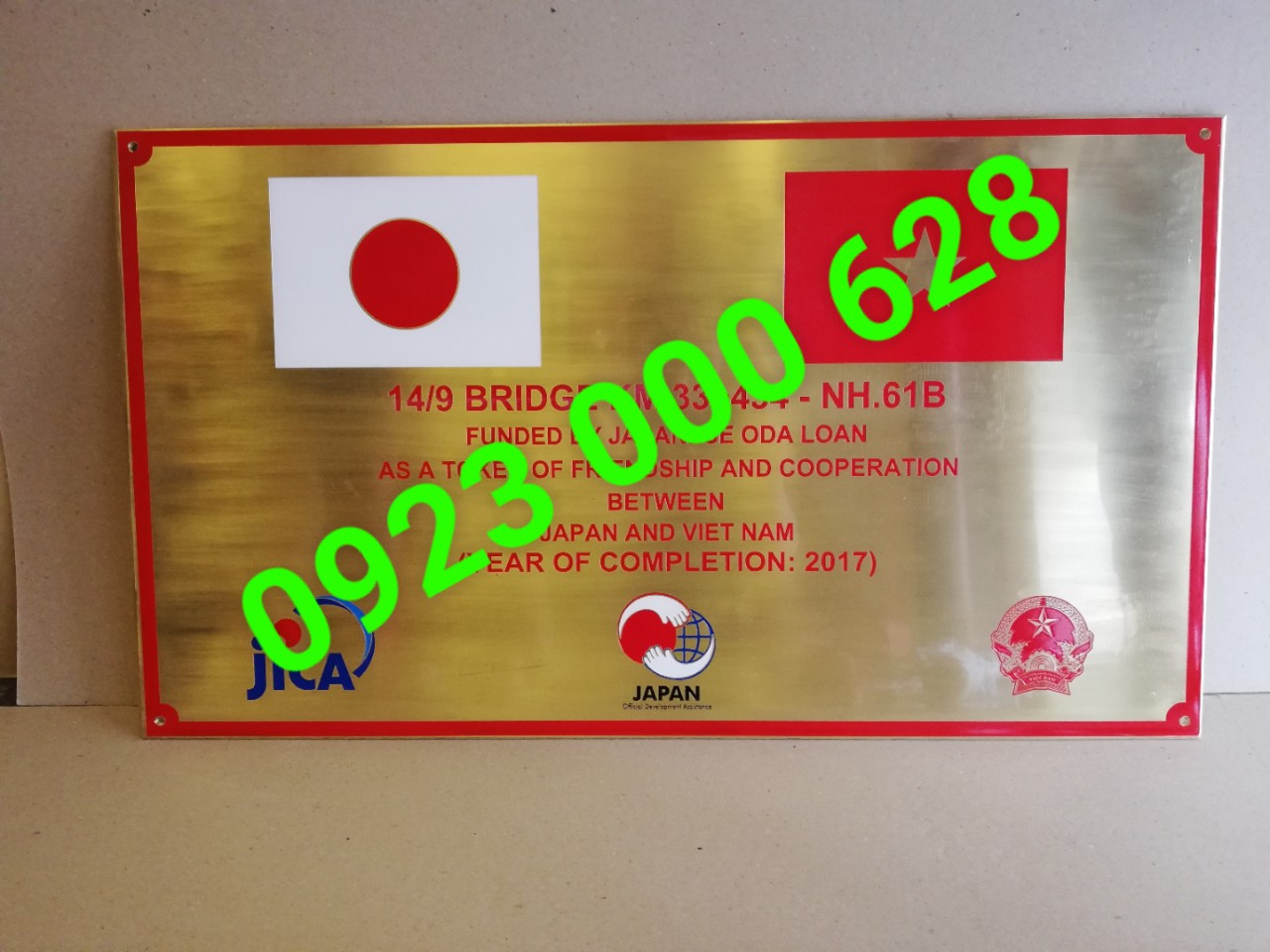 Biển kỷ chương đồng đúc, biển kỷ chương đồng 5mm,đúc biển cầu đường