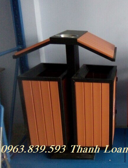 Thùng rác nhập khẩu - thùng rác treo đôi giả gỗ mới / 0963.839.593 Thanh Loan