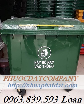 Thùng rác nhựa HDPE 660L thu gom rác khu đô thị