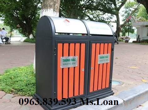 Quận 2 - Cung cấp thùng rác 2 ngăn giả gỗ phân loại rác giá rẻ nhất