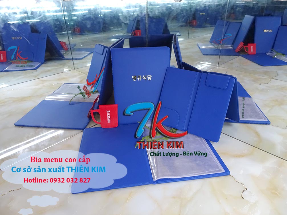Xưởng May Bìa Da Menu, Gia Công Bìa Menu, In Bìa Menu Da,