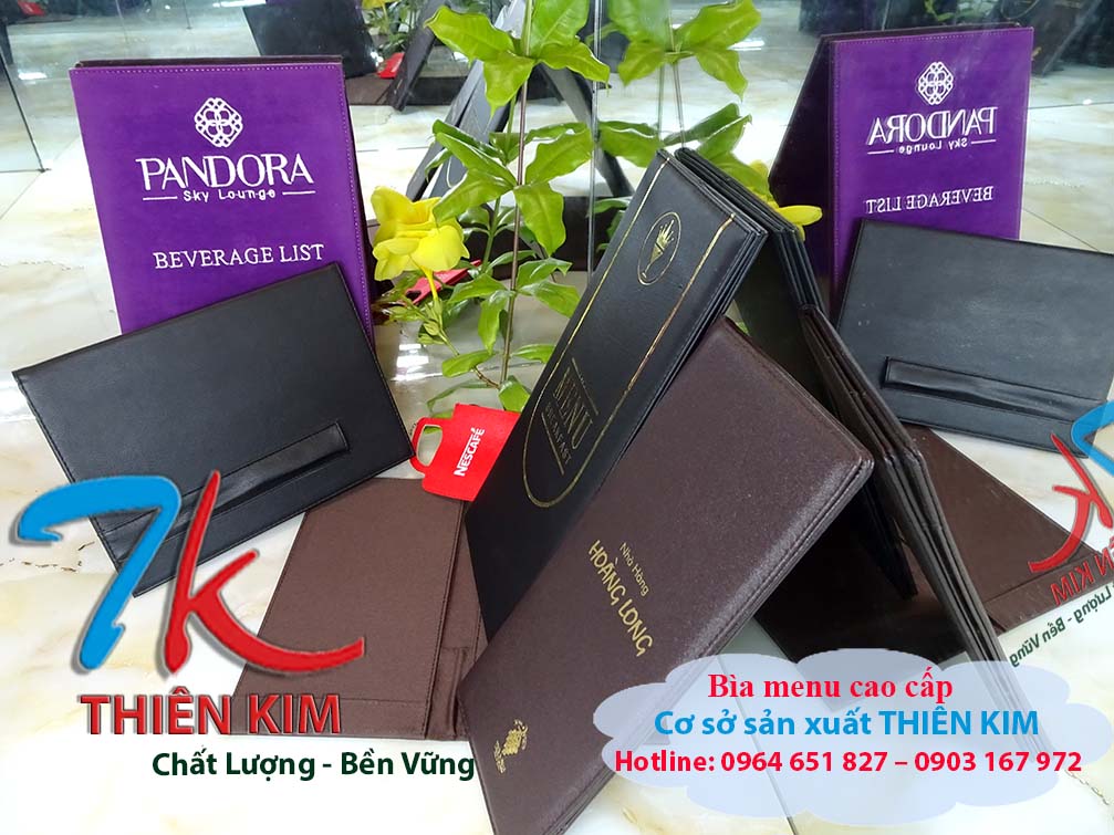 Chuyên làm bìa da, sổ menu bìa da, bìa kẹp tiền bằng da, cuốn thực đơn bằng da, bile tính tiền da,