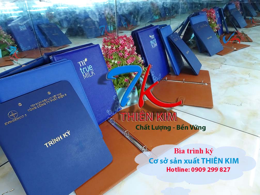 Xưởng làm bìa da trình ký, đặt làm bìa trình ký da đôi, file trình ký da,