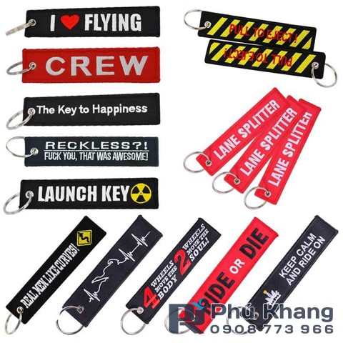 Sản xuất móc khoá vải, móc khoá thêu theo yêu cầu, móc khoá giá rẻ