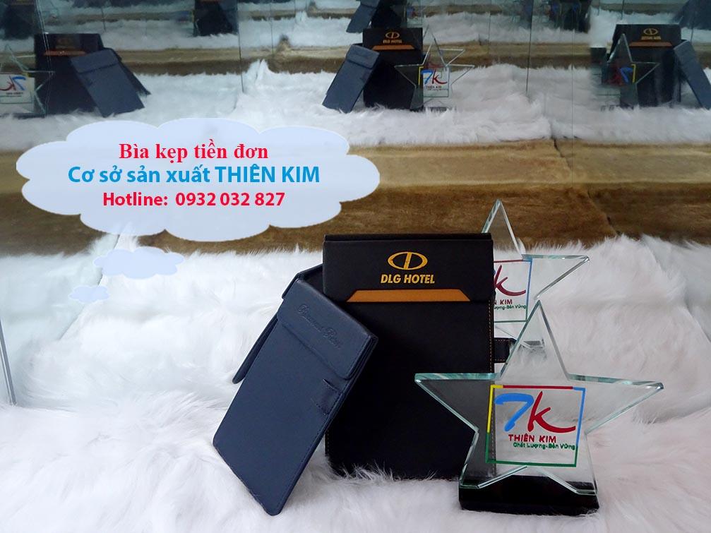 Địa chỉ làm bìa kẹp tiền, bìa tính tiền da, nhận làm bìa sơ mi da giá rẻ,