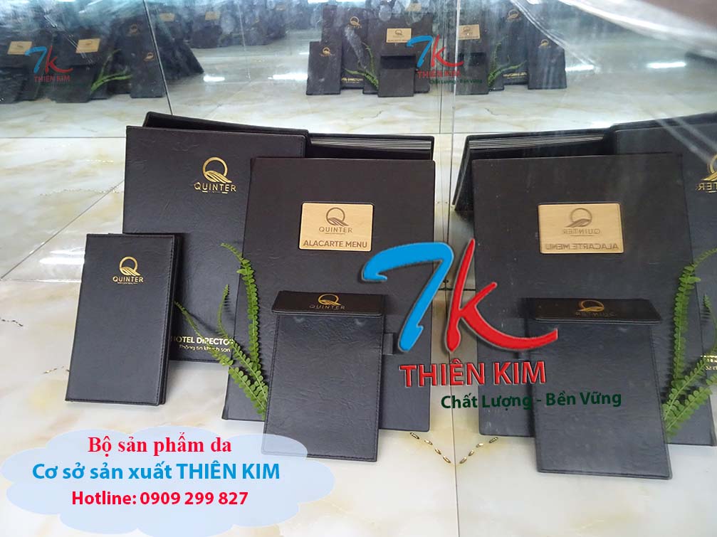 Xưởng làm bìa da menu khách sạn, nơi làm bìa da khách sạn, đặt bìa thông tin khách sạn bằng da,