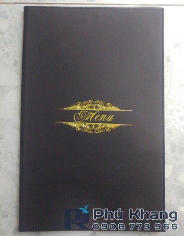 Cơ sở sản xuất menu nhà hàng, cung cấp bìa menu simili, cuốn thực đơn bằng da