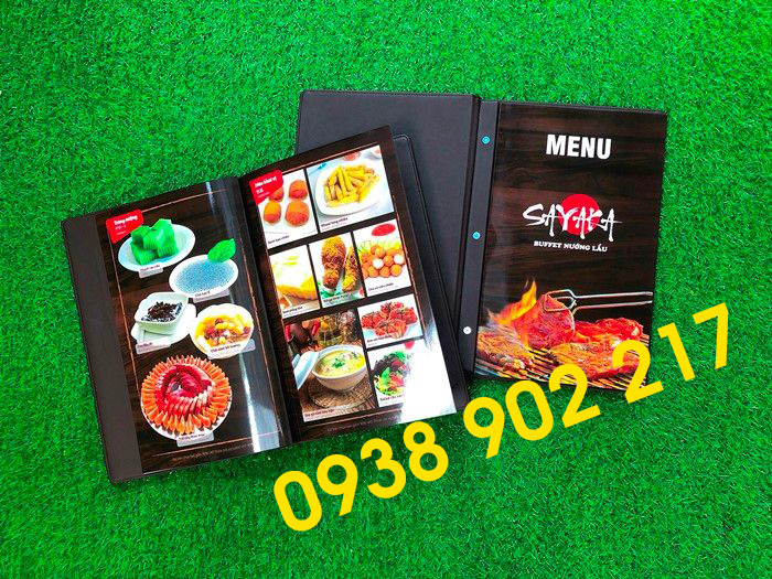 Nhận đặt làm bìa menu da, bìa menu da nhà hàng, bìa menu da quán ăn, bìa menu da khách sạn