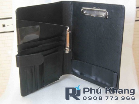 Sản xuất bìa da trình ký, bìa kẹp hồ sơ dây kéo, bìa folder da có dây kéo