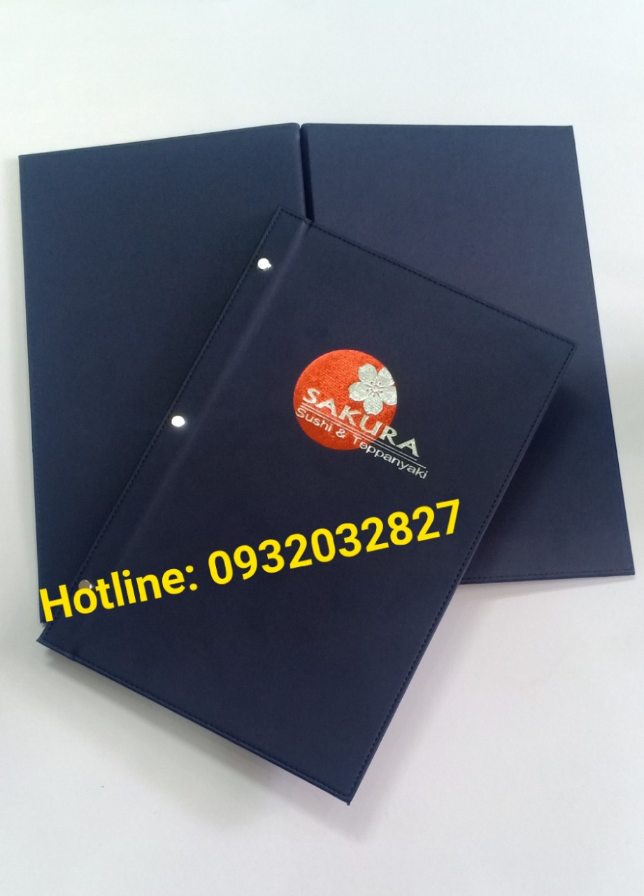 Xưởng sản xuất bìa menu, sản xuất bìa simili, bìa thực đơn, bìa bắt vít, bìa còng,