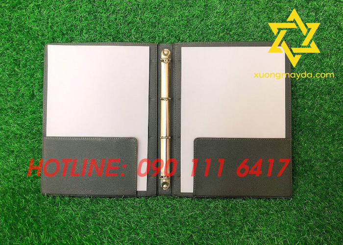 Xưởng may bìa da đựng hồ sơ, đặt làm bìa đựng hồ sơ dây kéo, sản xuất bìa đựng hồ sơ khóa vòng