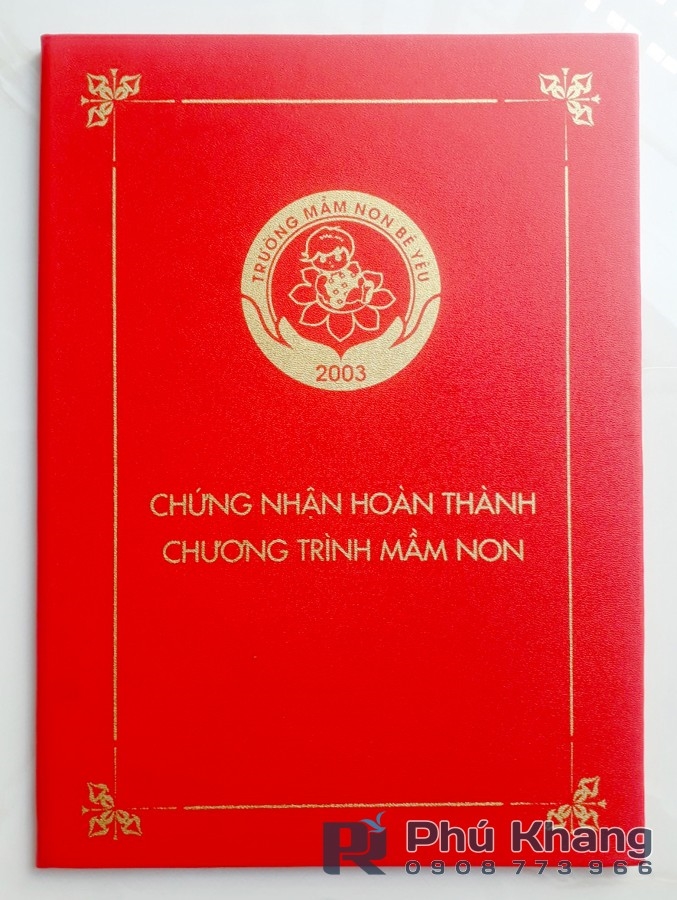 Xưởng gia công bìa kẹp bằng khen, bìa vải nhung đựng giấy khen a4