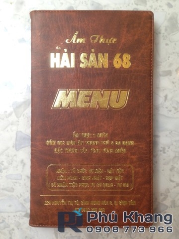 Nơi làm cuốn thực đơn bằng da, bìa menu nhà hàng bằng da simili