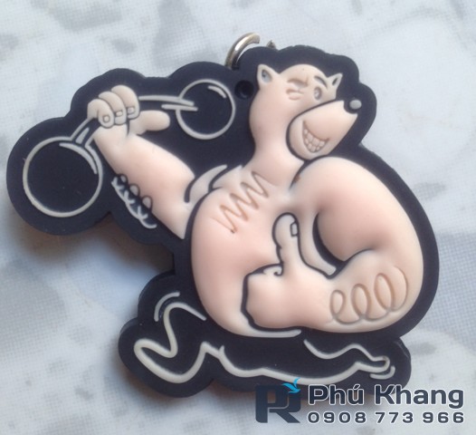 vMóc khóa cao su 3d, làm móc khóa dập nổi