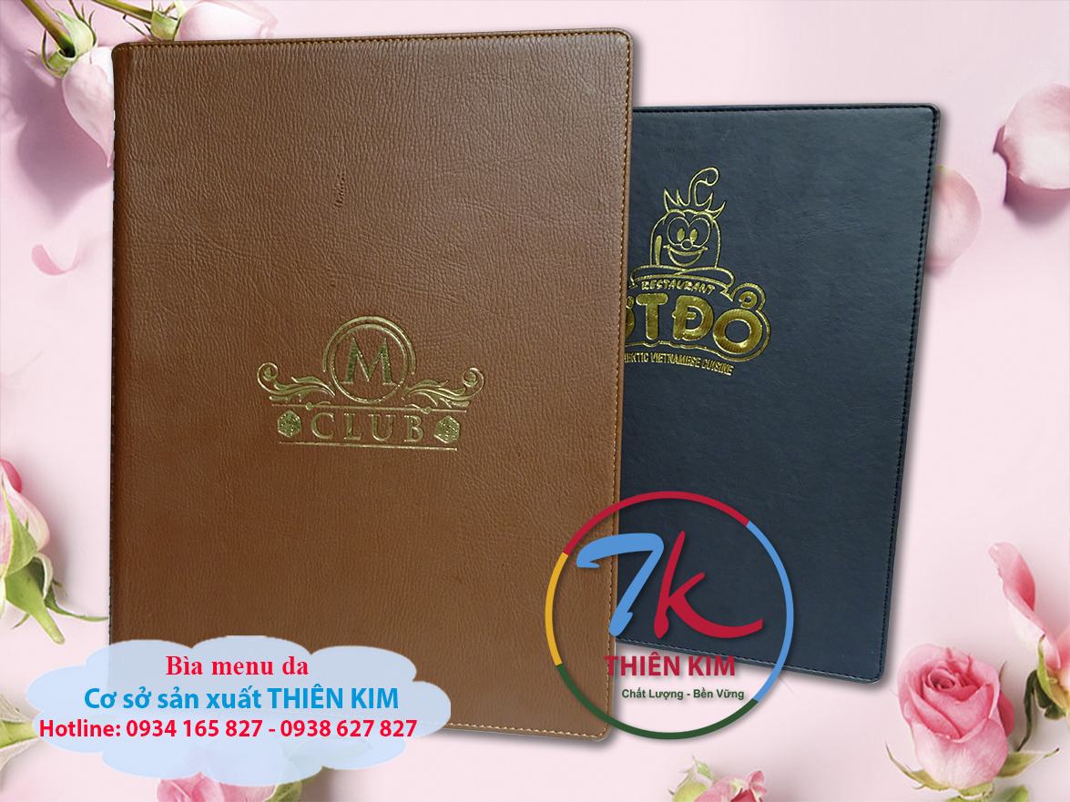 Nhận làm bìa da, làm cuốn menu da, làm bìa da simili, nơi làm bìa còng, làm bìa sổ còng,