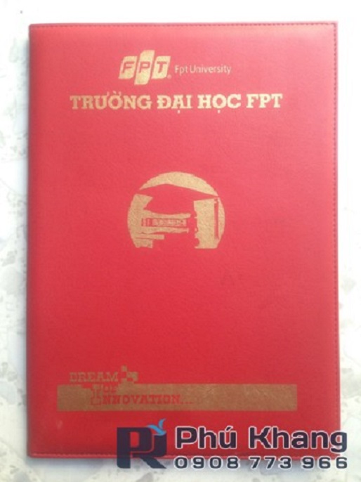 Xưởng gia công bìa da đựng bằng, nơi làm bìa da kẹp bằng tốt nghiệp
