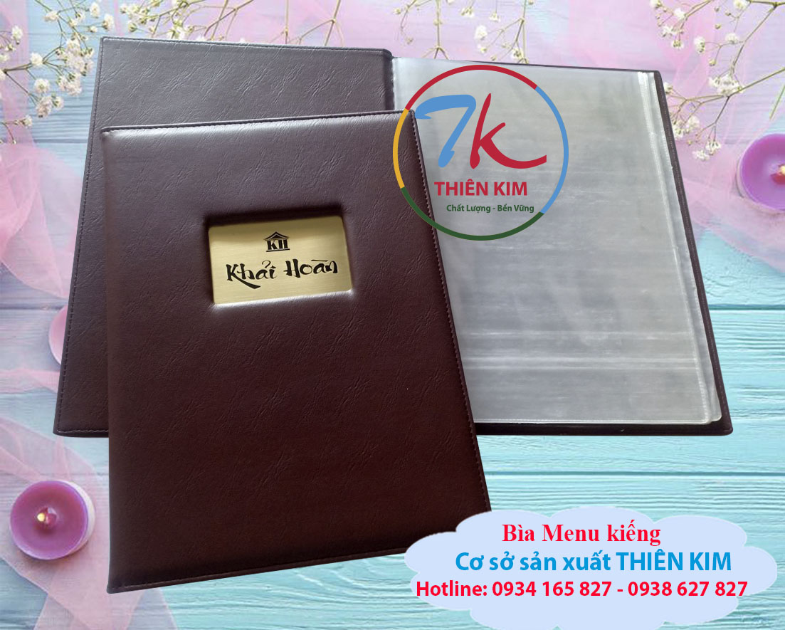 Nơi làm bìa da, nhận làm cuốn menu da, chuyên làm bìa còng, làm bìa sổ còng,