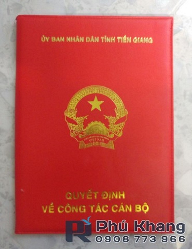 Bìa đựng quyết định công tác, bìa da kẹp quyết định bổ nhiệm