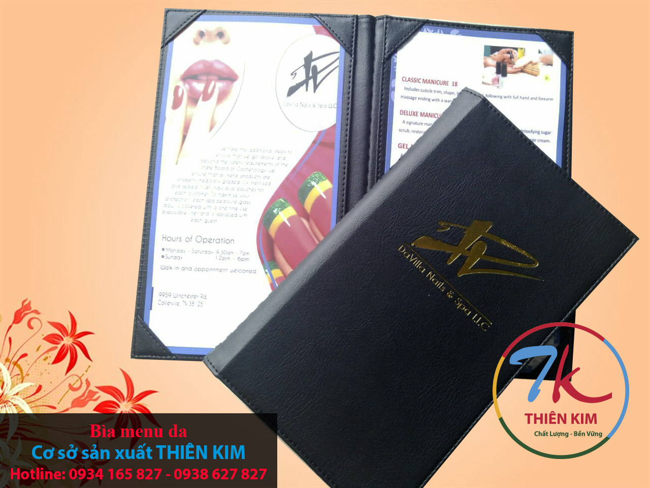 Cơ sở chuyên làm bìa menu da, nhận làm cuốn menu da, làm bìa trình ký da, làm bìa còng, bìa da khách sạn,