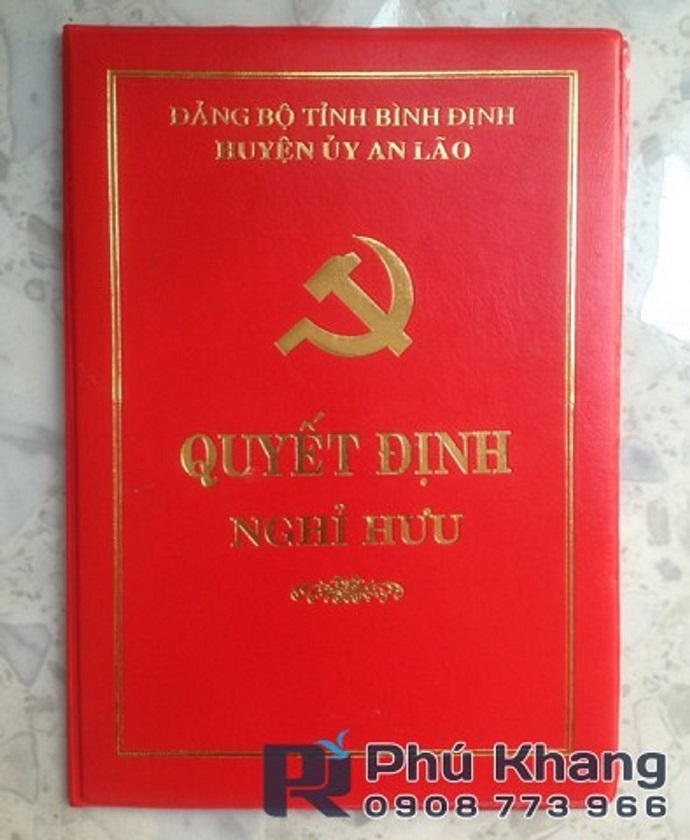 Sản xuất bìa kẹp quyết định công tác, bìa đựng giấy khen thưởng