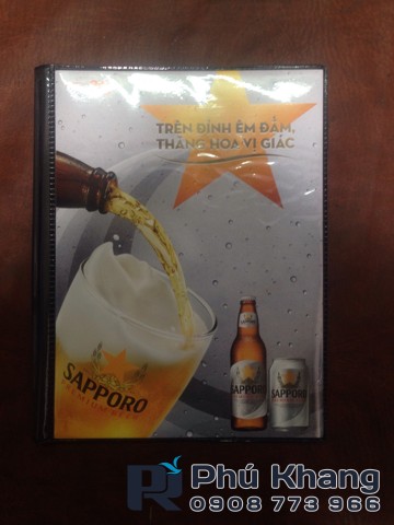 Xưởng chuyên gia công bìa menu nhựa ép ảnh