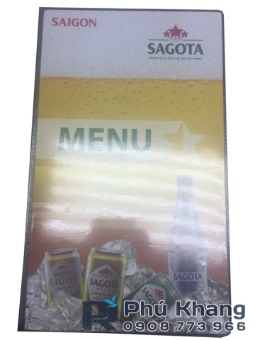 Xưởng sản xuất bìa menu nhựa, cuốn menu hãng bia