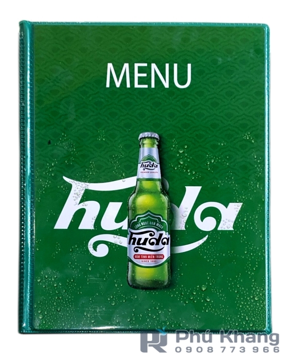 Sản xuất menu da nhà hàng, cuốn menu nhựa ép ảnh hãng bia